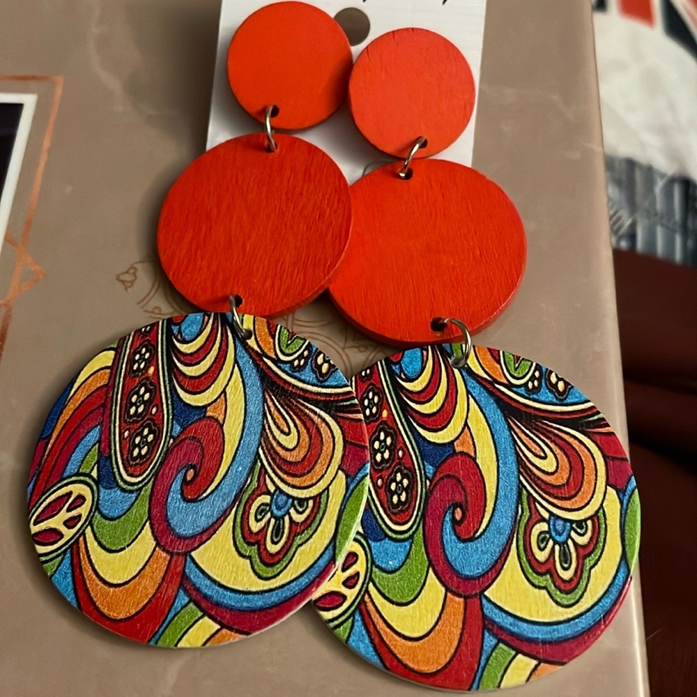 New Wooden Earrings 4 styles lightweight